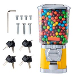 Gumball Machine for Kids, 17"H Home Candy Vending Machine, PC Gumball Dispenser, Bubble Gum Machine for Game Stores (Color: yellow, Height: 17")
