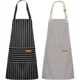 Adjustable Cooking Apron For Men & Women, Kitchen Apron With 2 Pockets, Reusable Protective Apron For Cooking, Baking & Grilling (Option: MULTI)